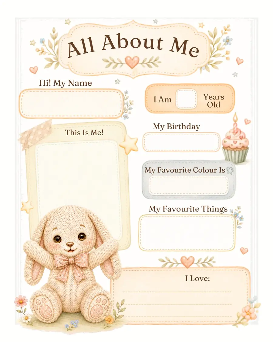All About Me page thumbnail